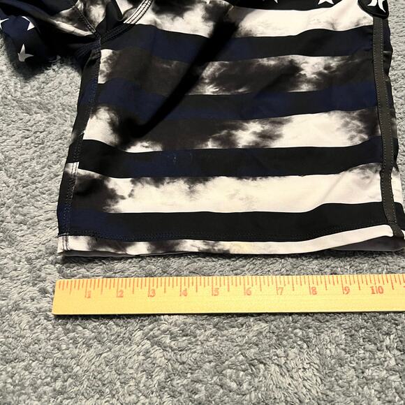 Hurley Phantom Swim Board Shorts Mens Sz 34 American Flag Stars Stripes Black - Picture 8 of 8